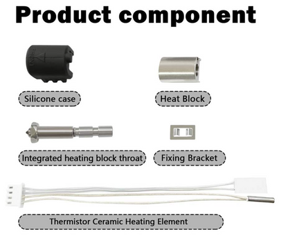 Quick-Swap Hot End Kit w/ 0.4mm Hardened Steel Nozzle for Anycubic Kobra 3 Max