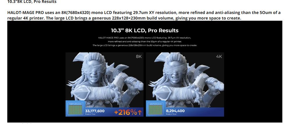 Creality HALOT MAGE PRO Resin 3D Printers 8k